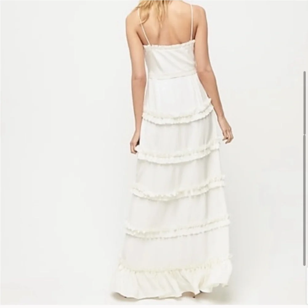 J.Crew Collection tiered ruffle silk tricotine gown ivory womens 10 weddings